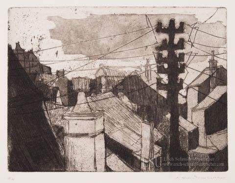 Roofs overlooking Bourges, France I by Erich Schmidt-Unterseher