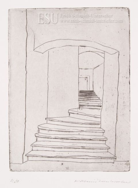 Stairway in Castle II by Erich Schmidt-Unterseher